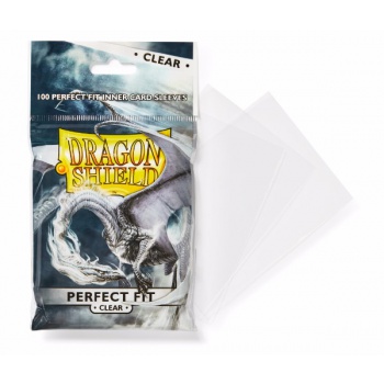 Dragon Shield Standard Perfect Fit Sleeves - Clear/Clear (100 Sleeves)