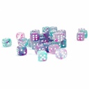 12mm d6 Block - Nebula Wisteria/white Luminary