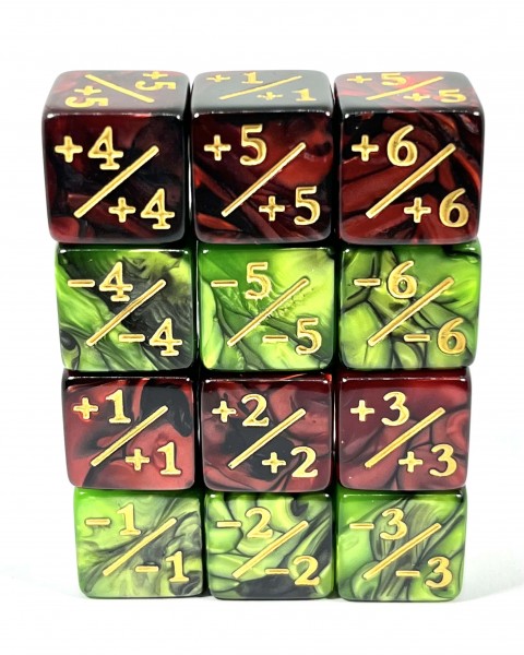 Würfelset 2-Toned D6: Counter Dice +/-