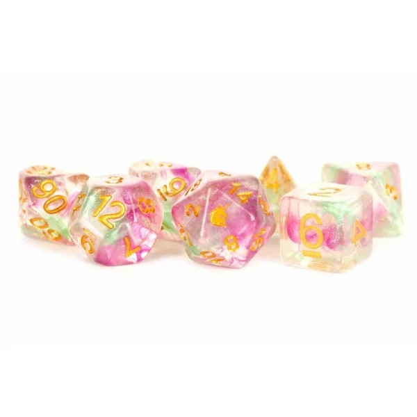 Polyhedral Dice Set: Unicorn Celestial Blossom