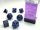 COBALT SPECKLED POLYHEDRAL 7-DIE SETS