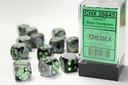 Gemini Black-Grey/green 12mm D6 36 Dice