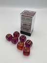Gemini® 16mm d6 Translucent Red-Violet/gold Dice