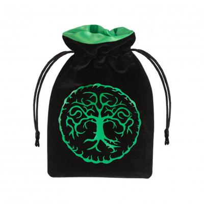 FOREST BLACK & GREEN VELOUR DICE BAG