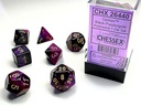 BLACK-PURPLE W/GOLD GEMINI POLYHEDRAL 7-DIE S