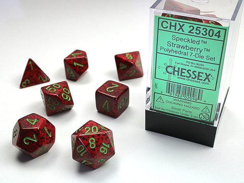 STRAWBERRY SPECKLED POLYHEDRAL 7-DIE SETS