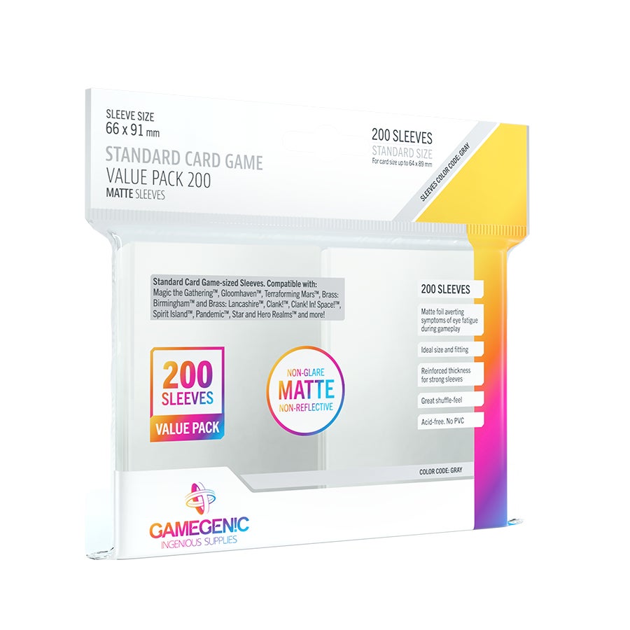 Matte Standard Card Game Sleeve Value Pack 200