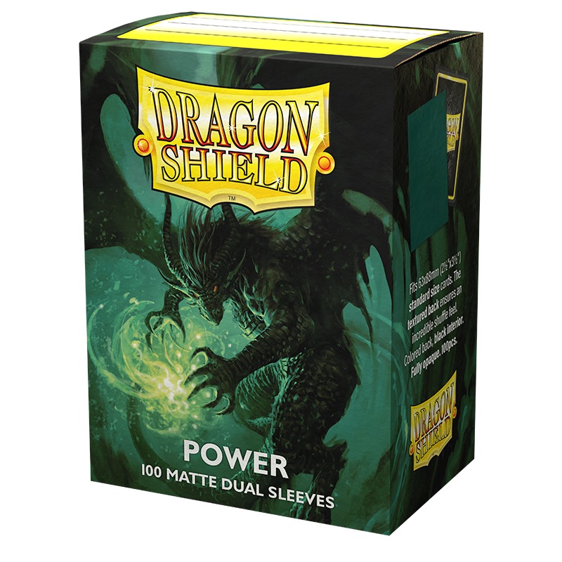 Dragon Shield Dual Matte Sleeves - Metallic Green / Power (100 Sleeves)