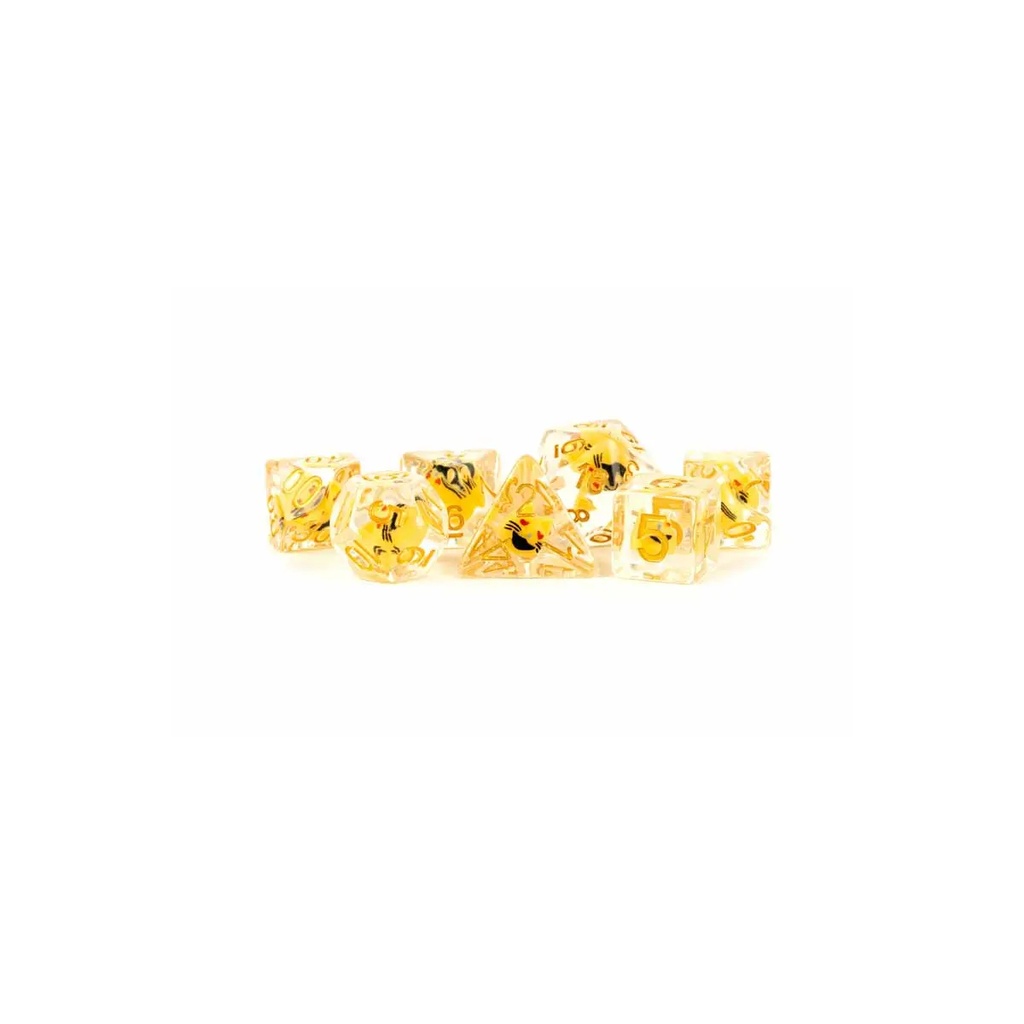 16mm Resin Poly Dice Set Cat Dice Reprint