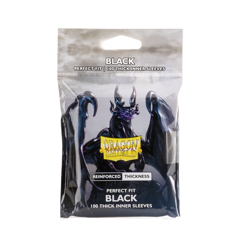 Dragon Shield - Standard Perfect Fit Thick Inner Sleeves: Black (100 Sleeves)