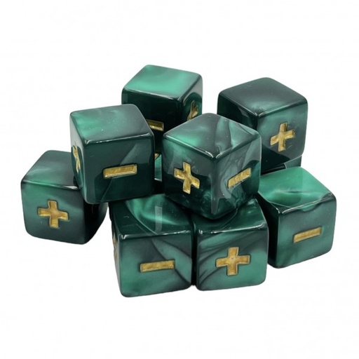 [2110000146610] Würfelset: Fate/Fudge Marble Darkgreen (12)