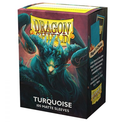 [2110000146863] Dragon Shield Standard size Matte Sleeves Turquoise 'Atebeck' (100 Sleeves)