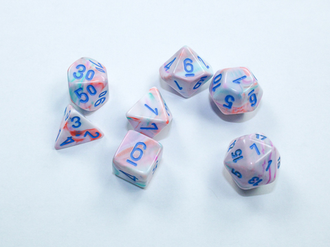 [2110000149246] Festive Mini-hedral Pop Art/blue 7-Die set