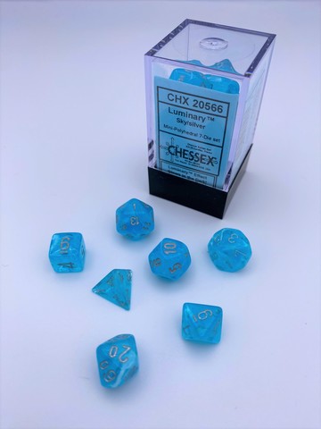 [2110000149260] Luminary Mini-hedral Sky/silver 7-Die set
