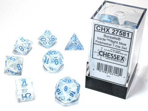 [2110000150839] Borealis Polyhedral Icicle/light blue Luminary 7-Die Set