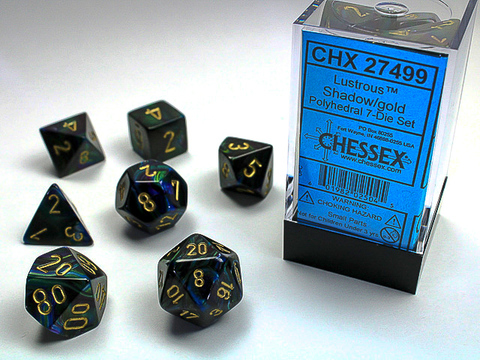 [2110000027988] Lustrous Polyhedral Shadow/gold 7-Die Set