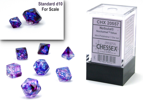 [2110000151393] Nebula Mini-hedral Nocturnal/blue Luminary 7-Die Set