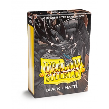[2110000029661] Dragon Shield Small Sleeves - Japanese Matte Black (60 Sleeves)