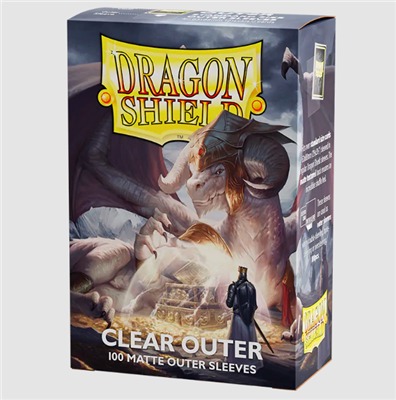 [2110000169237] Dragon Shield Standard Size Outer Sleeves - Matte Clear (100 Sleeves)