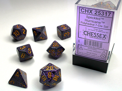 [2110000034597] Speckled Polyhedral Hurricane 7-Die Set