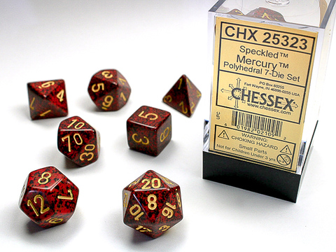 [2110000034610] Speckled Polyhedral Mercury 7-Die Set