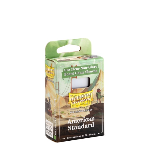 [2110000188672] Dragon Shield- Board Games Sleeves Clear/Non-Glare: 57x89mm [American Standard] (100 Sleeves)