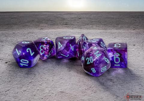 [P0042575] Nebula Mega-hedral Nocturnal/blue Luminary 7-Die Set