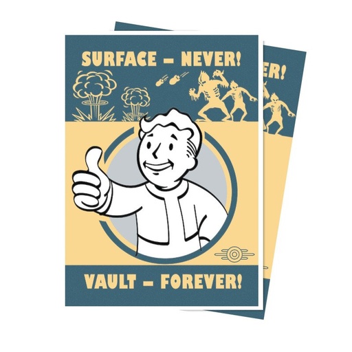 [P0042590] UP - Fallout: Apex Deck Protector Sleeves: Vault Boy - Surface - Never! Vault - Forever! (105 Sleeves)