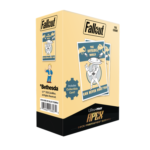 [P0042591] UP - Fallout: Apex Deck Protector Sleeves: Vault Boy - The Outside World (105 Sleeves)