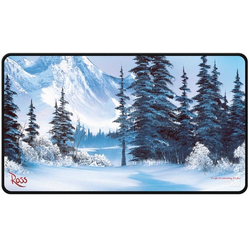 [P0043582] UP - Bob Ross: Black Stitched Playmat: Winter Paradise