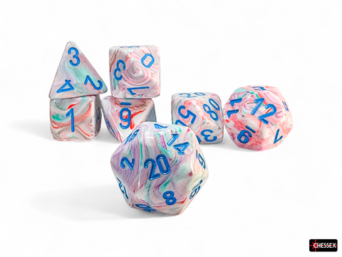 [P0043585] Festive® Pop Art™/blue Mega-Hedral® 7-Die Set