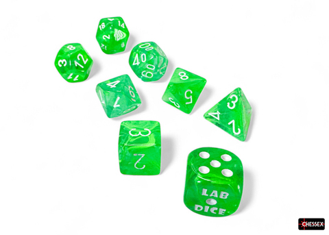 [2110000192938] Nebula Polyhedral Gelatinous/white 7-Die Set (with bonus die)