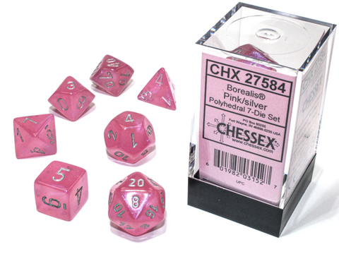 [2110000192945] Borealis Polyhedral Pink/silver Luminary 7-Die Set