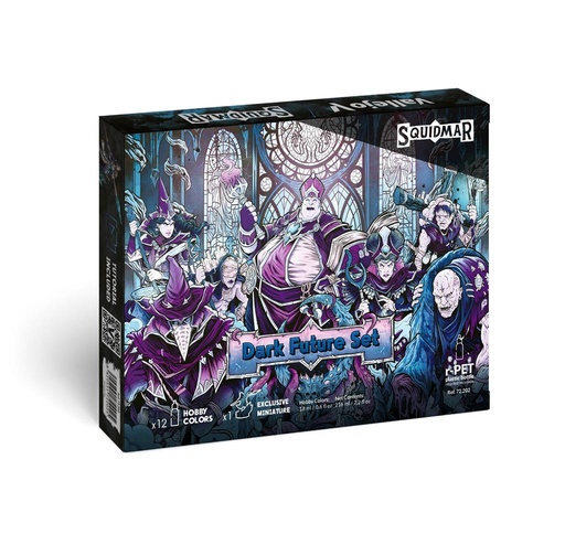 [2110000197308] Hover to zoom | Click to enlarge Vallejo - Game Color / 12 colors + figure - Dark Future Set by Squidmar Miniatures 18 ml