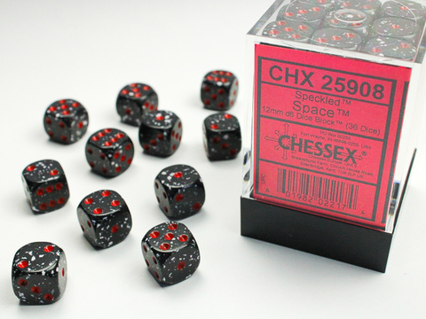 [2110000054861] SPECKLED SPACE 12MM D6 36 Dice